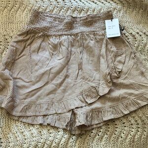 Japna Brown Gingham Women's Shorts